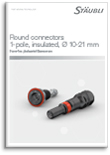 Round connectors 1-pole, insulated, Ø 10-21 mm